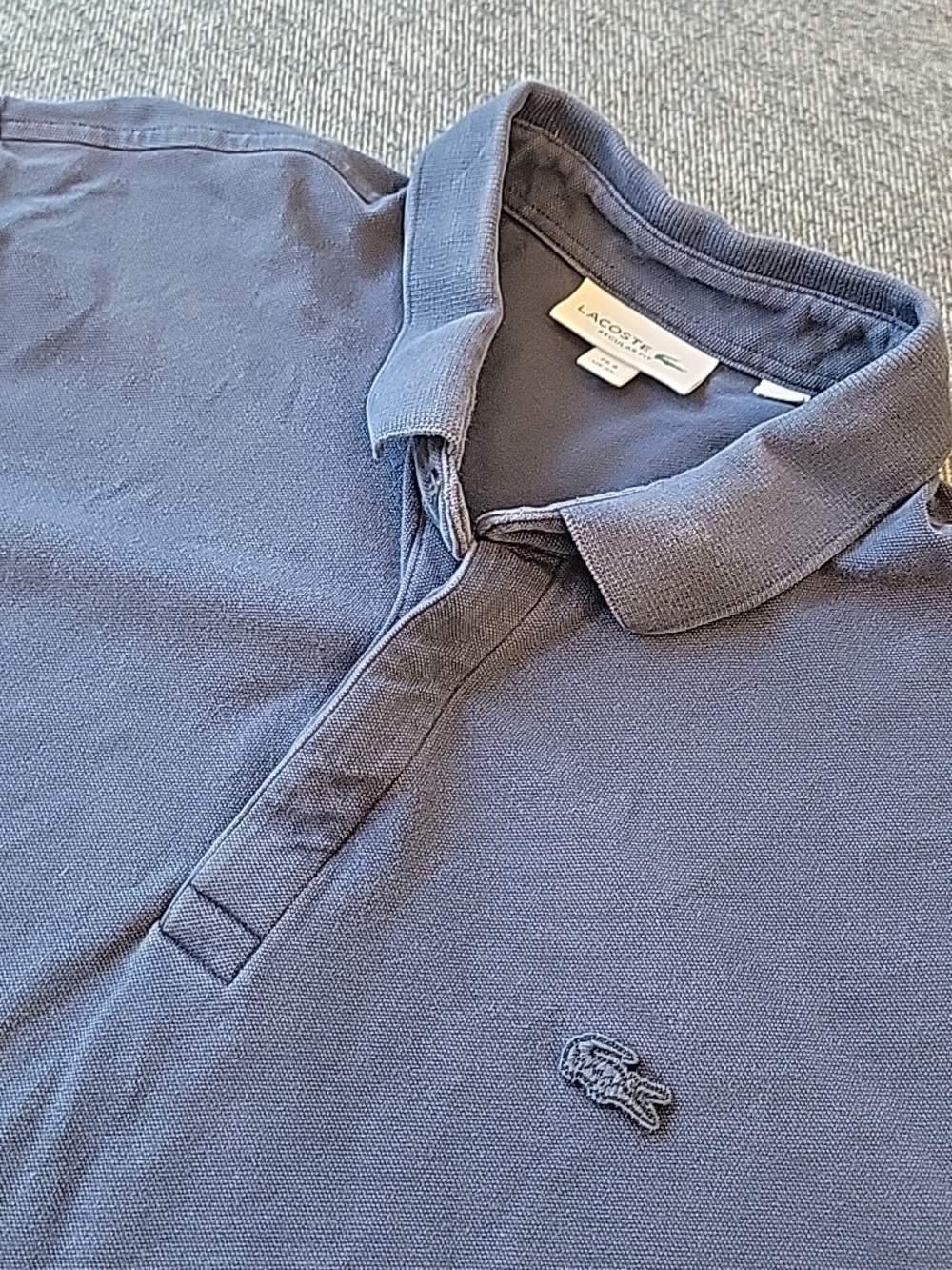 Lacoste Polo Shirt Men's US XL FR 6 Regular Fit Blue Cotton Pique Golf Preppy